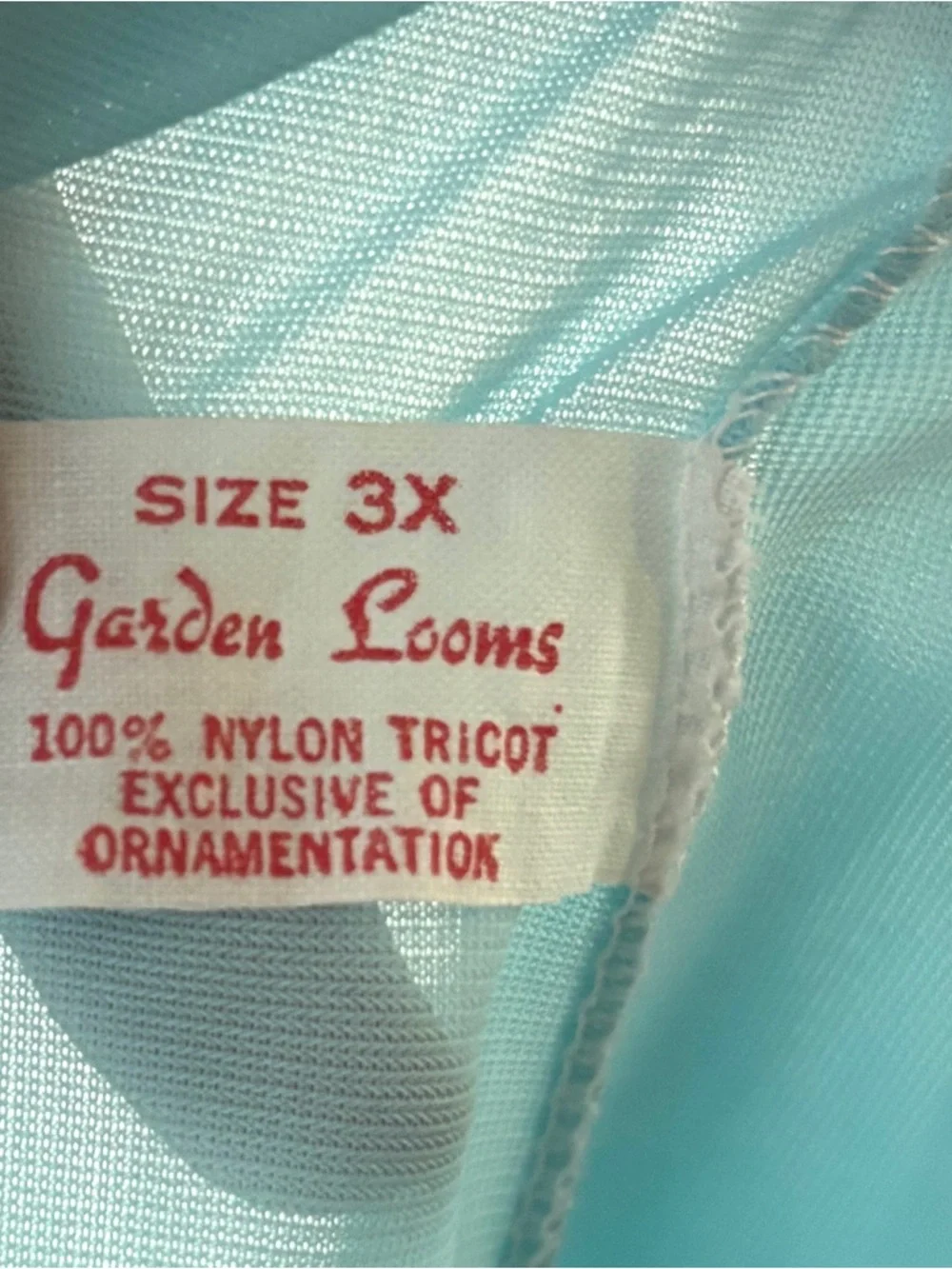 Vintage Sky Blue Lace Trim Half Slip Size XL - Picture 10 of 11